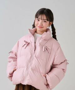 by LOVEiT / バイ ラビット ブルゾン | リボンタフタフェイクダウンJK