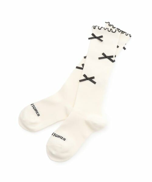 by LOVEiT / バイ ラビット ソックス | メロウリボンハイソックス（オフ ホワイト）