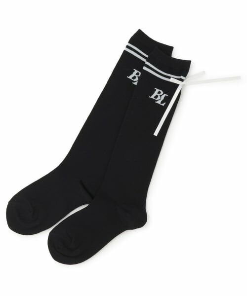 by LOVEiT / バイ ラビット ソックス | リボンハイソックス（黒）