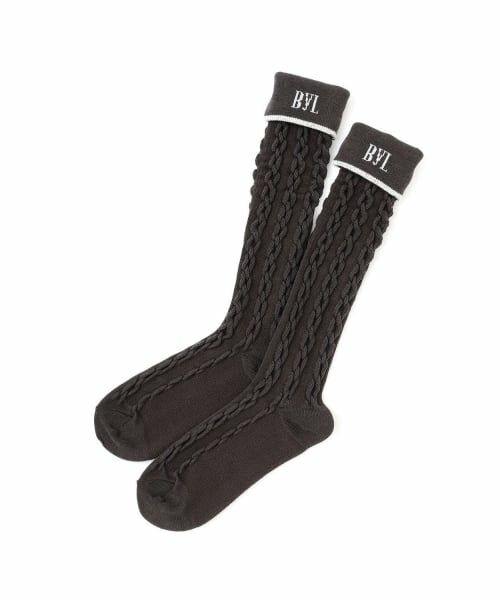 by LOVEiT / バイ ラビット ソックス | 折り返しハイソックス（茶）