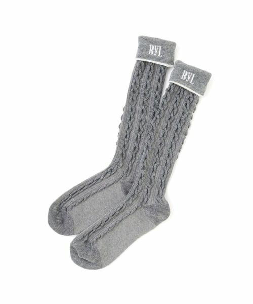 by LOVEiT / バイ ラビット ソックス | 折り返しハイソックス（グレー）
