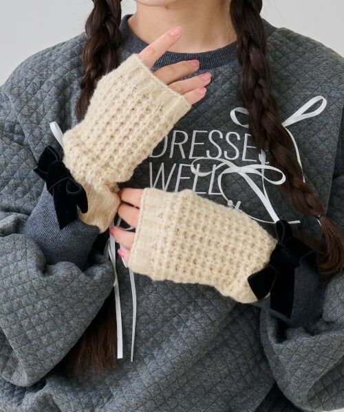 by LOVEiT / バイ ラビット 手袋 | ワッフル編み手袋（アイボリー）