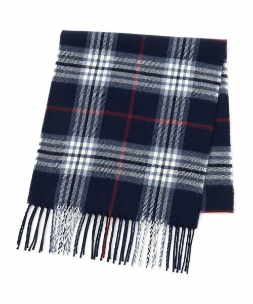 by LOVEiT / バイ ラビット マフラー・ショール・スヌード・ストール | チェックマフラー（紺）