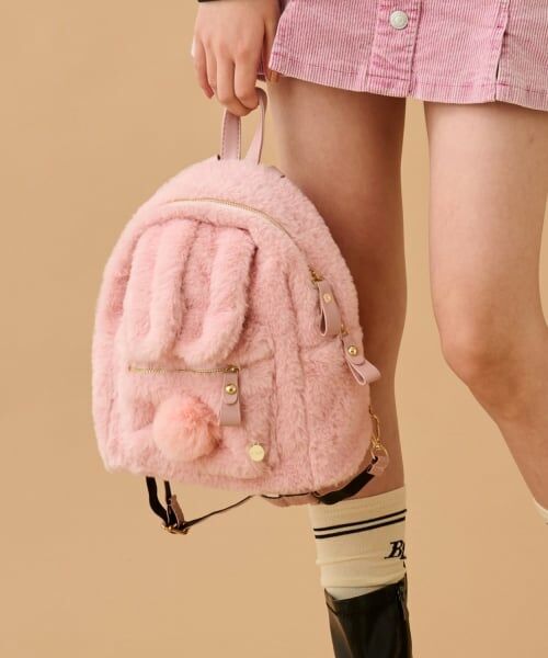 by LOVEiT / バイ ラビット リュック・バックパック | ウサミミファーリュック（ピンク）