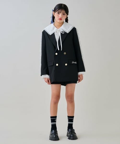 by LOVEiT / バイ ラビット テーラードジャケット | 【卒服】ダブルボタンロングフリルジャケット | 詳細4