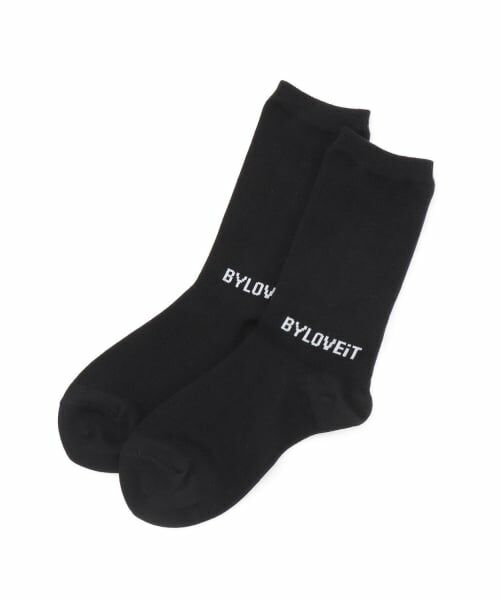 by LOVEiT / バイ ラビット ソックス | 【卒服】ロゴクルーソックス（黒）