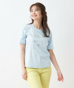 スパンコール刺しゅうのTシャツ