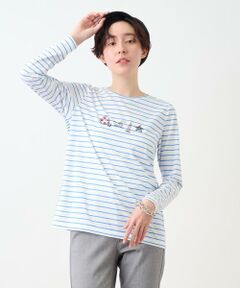 洗える ボーダーマリンTシャツ