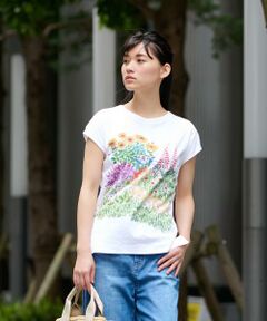 洗える フラワーキャット ビッグTシャツ