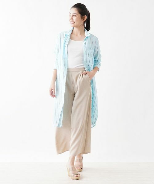 CARA O CRUZ / キャラ・オ・クルス シャツ・ブラウス | ストライプロングシャツ【PAGANINI】 | 詳細1