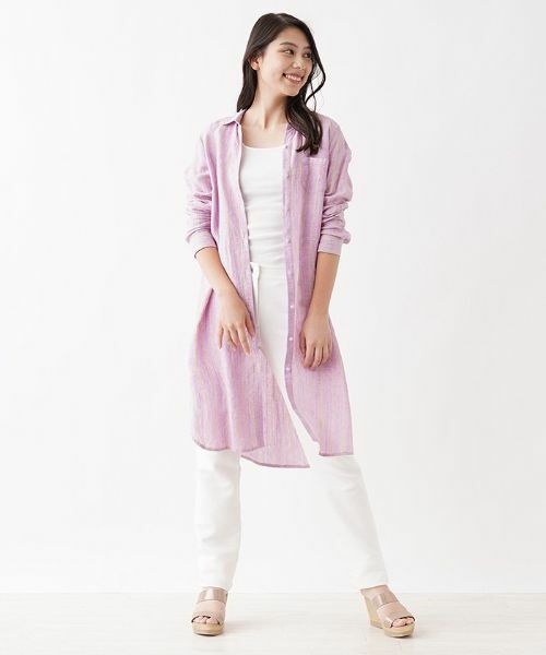 CARA O CRUZ / キャラ・オ・クルス シャツ・ブラウス | ストライプロングシャツ【PAGANINI】 | 詳細11