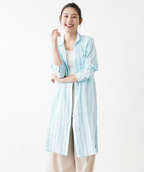 CARA O CRUZ / キャラ・オ・クルス シャツ・ブラウス | ストライプロングシャツ【PAGANINI】 | 詳細2