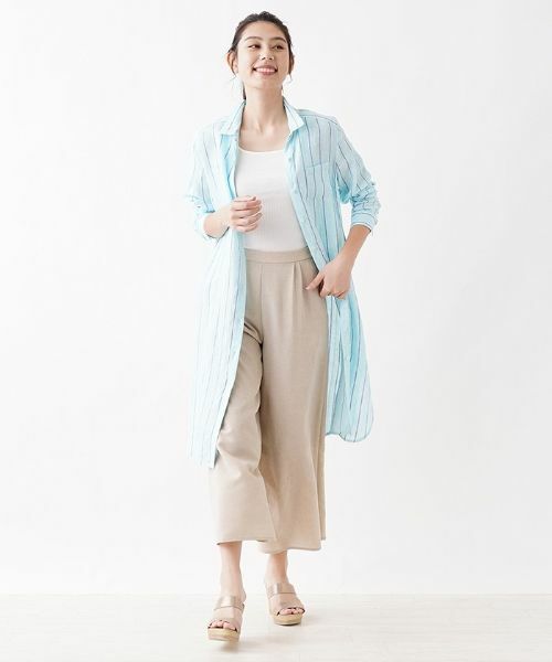 CARA O CRUZ / キャラ・オ・クルス シャツ・ブラウス | ストライプロングシャツ【PAGANINI】 | 詳細4