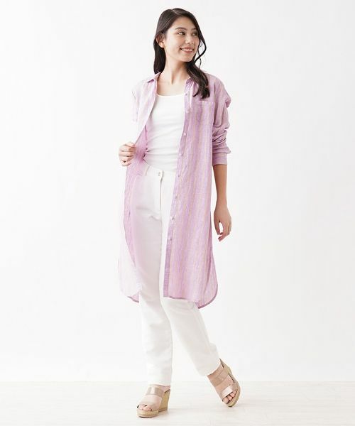 CARA O CRUZ / キャラ・オ・クルス シャツ・ブラウス | ストライプロングシャツ【PAGANINI】 | 詳細9