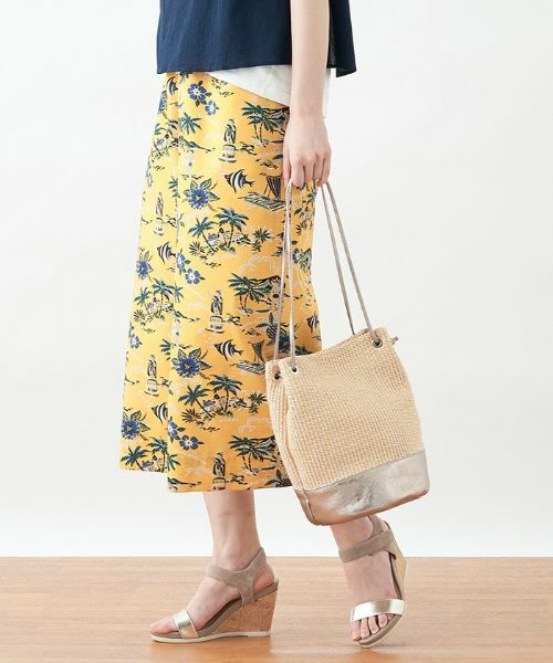 CARA O CRUZ / キャラ・オ・クルス その他パンツ | トロピカルプリントのワイドクロップドパンツ【reyn spooner】 | 詳細1