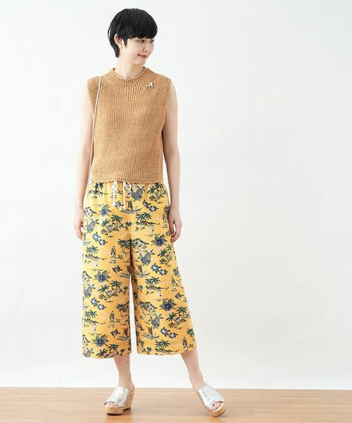 CARA O CRUZ / キャラ・オ・クルス その他パンツ | トロピカルプリントのワイドクロップドパンツ【reyn spooner】 | 詳細13