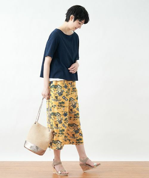 CARA O CRUZ / キャラ・オ・クルス その他パンツ | トロピカルプリントのワイドクロップドパンツ【reyn spooner】 | 詳細4