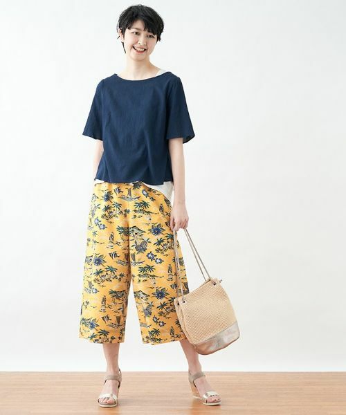 CARA O CRUZ / キャラ・オ・クルス その他パンツ | トロピカルプリントのワイドクロップドパンツ【reyn spooner】 | 詳細5