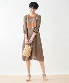 CARA O CRUZ / キャラ・オ・クルス ドレス | 配色ニットワンピース