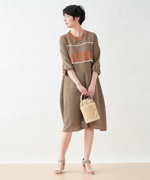 CARA O CRUZ / キャラ・オ・クルス ドレス | 配色ニットワンピース | 詳細2