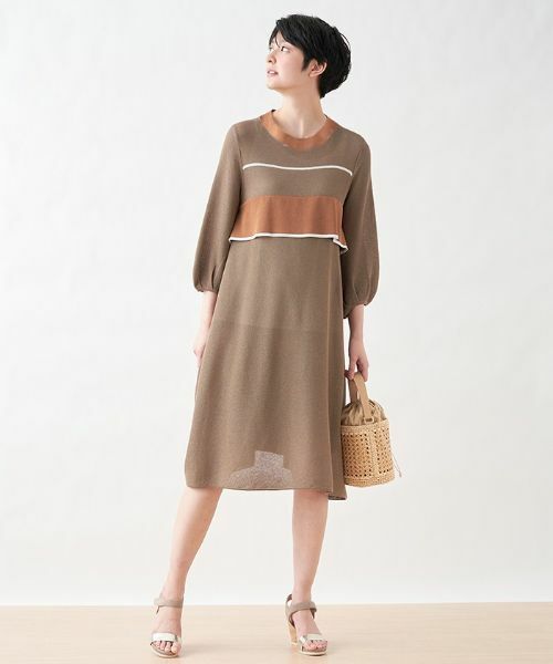 CARA O CRUZ / キャラ・オ・クルス ドレス | 配色ニットワンピース | 詳細5