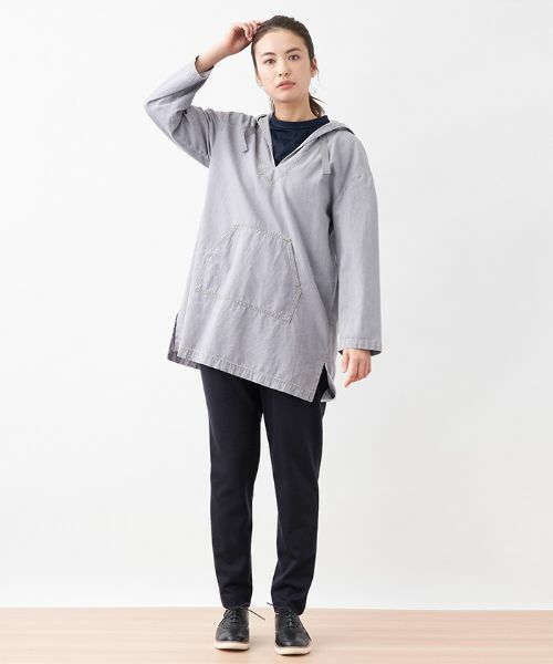 CARA O CRUZ / キャラ・オ・クルス シャツ・ブラウス | フード付デニムスキッパープルオーバー | 詳細1