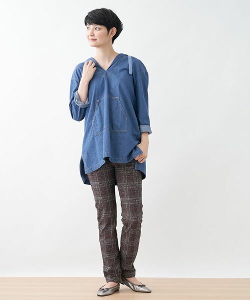 CARA O CRUZ / キャラ・オ・クルス シャツ・ブラウス | フード付デニムスキッパープルオーバー | 詳細4