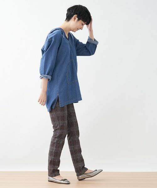 CARA O CRUZ / キャラ・オ・クルス シャツ・ブラウス | フード付デニムスキッパープルオーバー | 詳細6