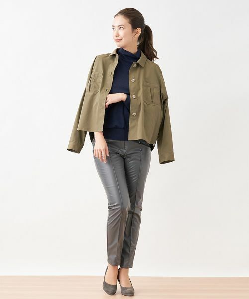 CARA O CRUZ / キャラ・オ・クルス その他パンツ | 【あったか】裏起毛合皮パンツ | 詳細11