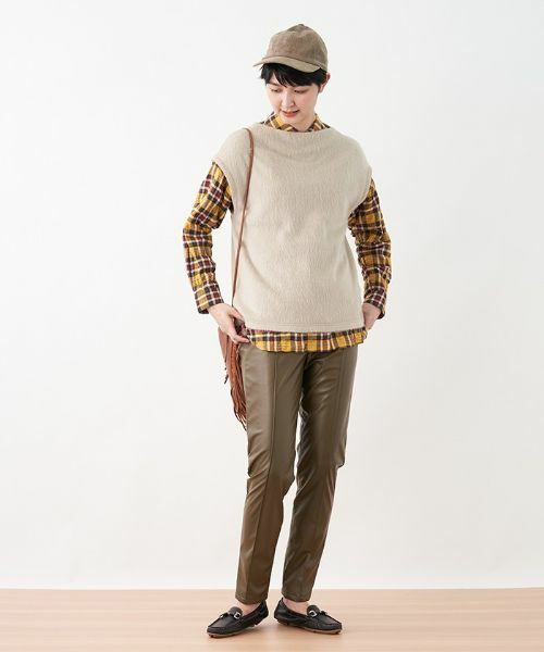 CARA O CRUZ / キャラ・オ・クルス その他パンツ | 【あったか】裏起毛合皮パンツ | 詳細15