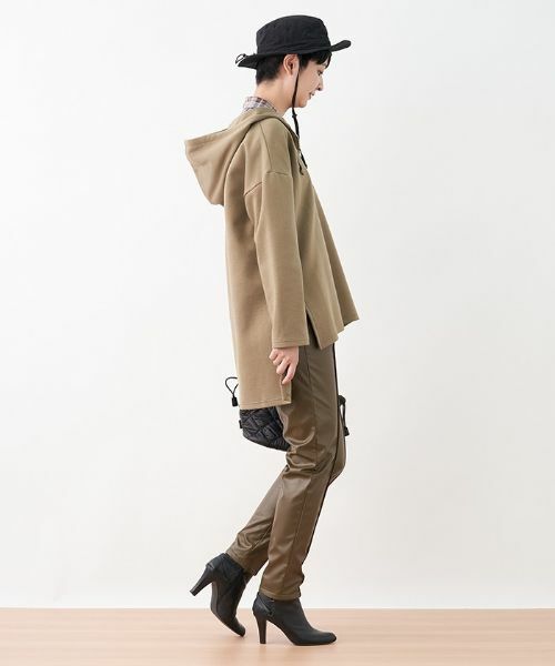 CARA O CRUZ / キャラ・オ・クルス その他パンツ | 【あったか】裏起毛合皮パンツ | 詳細17