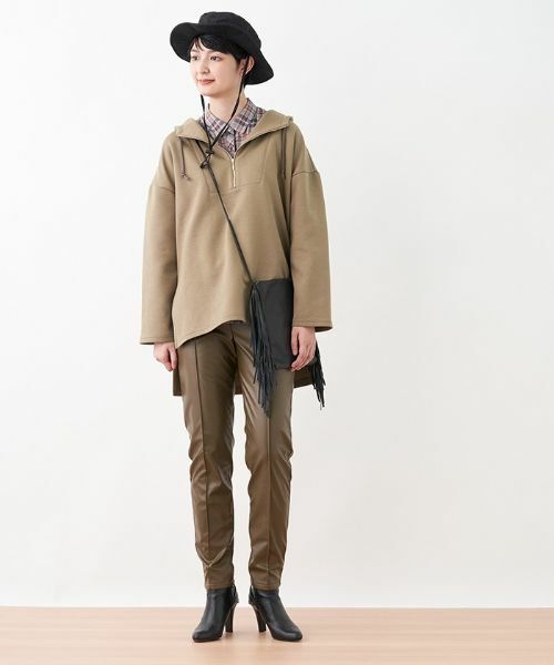 CARA O CRUZ / キャラ・オ・クルス その他パンツ | 【あったか】裏起毛合皮パンツ | 詳細18