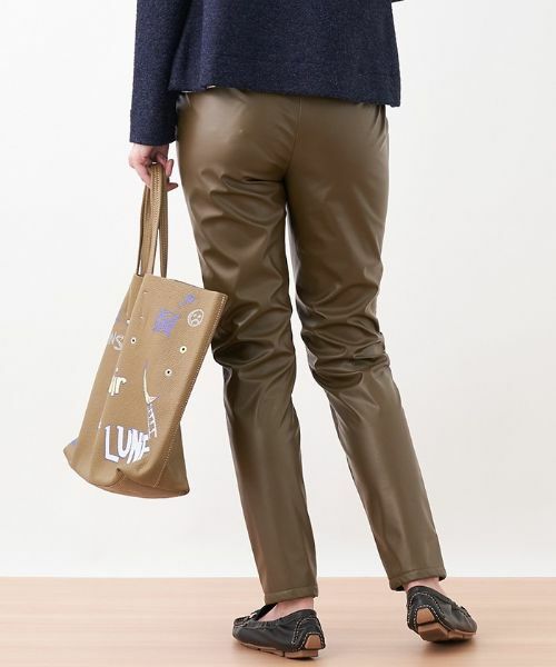 CARA O CRUZ / キャラ・オ・クルス その他パンツ | 【あったか】裏起毛合皮パンツ | 詳細2