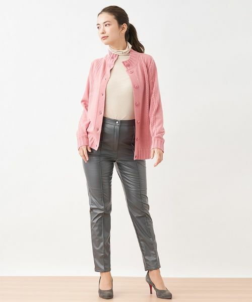 CARA O CRUZ / キャラ・オ・クルス その他パンツ | 【あったか】裏起毛合皮パンツ | 詳細9