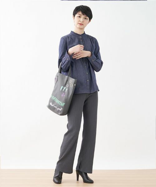 CARA O CRUZ / キャラ・オ・クルス その他パンツ | 洗える ウエストゴム リブニットパンツ | 詳細21