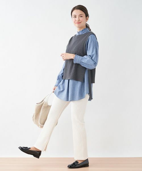 CARA O CRUZ / キャラ・オ・クルス その他パンツ | 洗える ウエストゴム リブニットパンツ | 詳細6