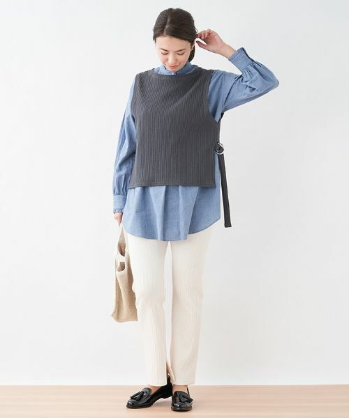 CARA O CRUZ / キャラ・オ・クルス その他パンツ | 洗える ウエストゴム リブニットパンツ | 詳細7