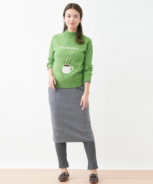 CARA O CRUZ / キャラ・オ・クルス ミニ・ひざ丈スカート | ジャージーミディ丈タイトスカート×リブレギンスセット | 詳細10