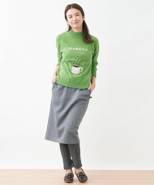 CARA O CRUZ / キャラ・オ・クルス ミニ・ひざ丈スカート | ジャージーミディ丈タイトスカート×リブレギンスセット | 詳細11