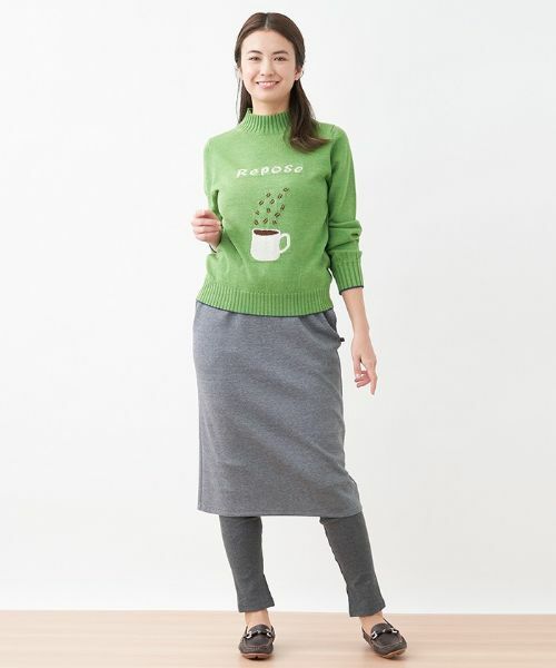 CARA O CRUZ / キャラ・オ・クルス ミニ・ひざ丈スカート | ジャージーミディ丈タイトスカート×リブレギンスセット | 詳細12