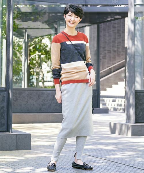 CARA O CRUZ / キャラ・オ・クルス ミニ・ひざ丈スカート | ジャージーミディ丈タイトスカート×リブレギンスセット | 詳細16