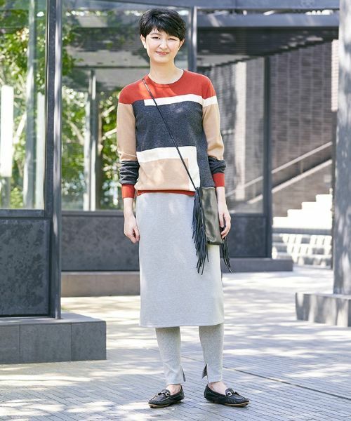 CARA O CRUZ / キャラ・オ・クルス ミニ・ひざ丈スカート | ジャージーミディ丈タイトスカート×リブレギンスセット | 詳細17