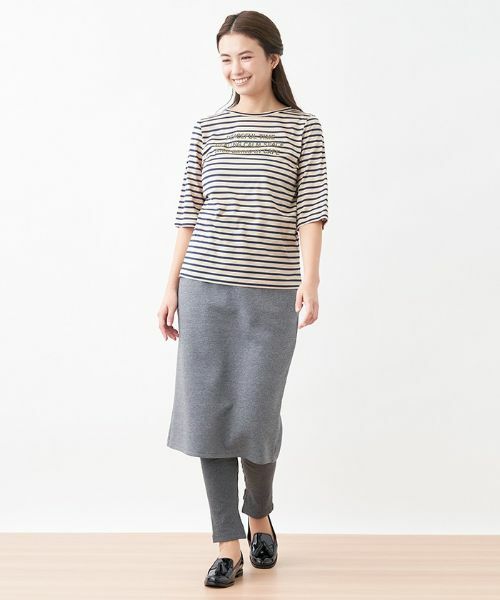 CARA O CRUZ / キャラ・オ・クルス ミニ・ひざ丈スカート | ジャージーミディ丈タイトスカート×リブレギンスセット | 詳細2