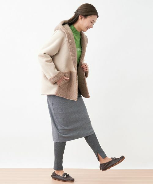 CARA O CRUZ / キャラ・オ・クルス ミニ・ひざ丈スカート | ジャージーミディ丈タイトスカート×リブレギンスセット | 詳細7