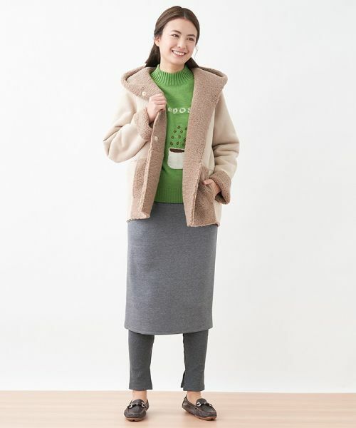 CARA O CRUZ / キャラ・オ・クルス ミニ・ひざ丈スカート | ジャージーミディ丈タイトスカート×リブレギンスセット | 詳細8