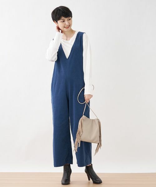 CARA O CRUZ / キャラ・オ・クルス その他パンツ | 細コーデュロイのサロペット | 詳細13