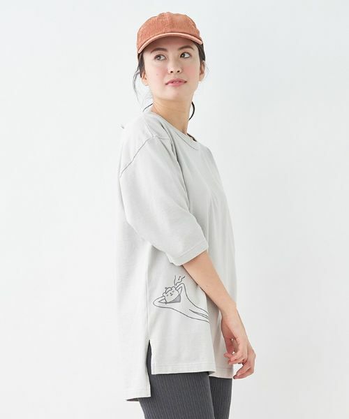 CARA O CRUZ / キャラ・オ・クルス その他小物 | クマさんイラスト7分袖Tシャツ | 詳細2