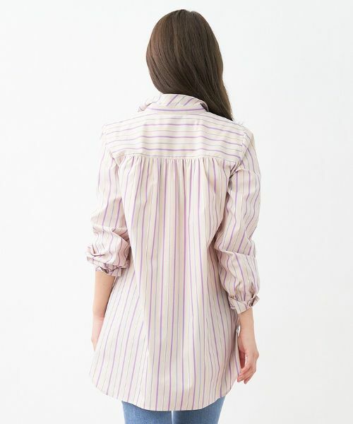 CARA O CRUZ / キャラ・オ・クルス シャツ・ブラウス | ストライプ柄スキッパーシャツ | 詳細1