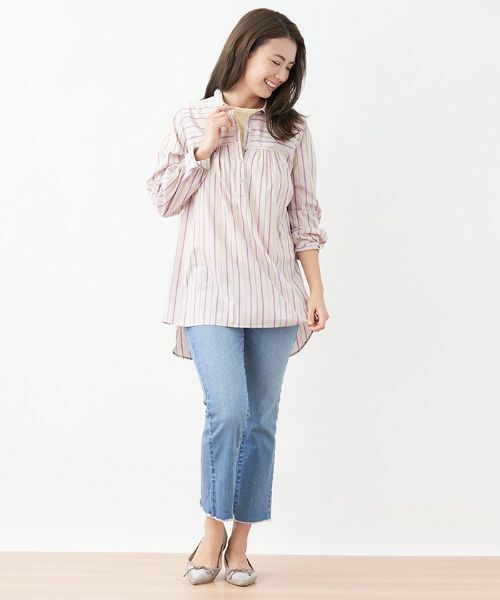 CARA O CRUZ / キャラ・オ・クルス シャツ・ブラウス | ストライプ柄スキッパーシャツ | 詳細3