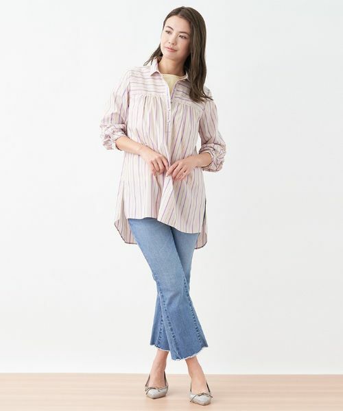 CARA O CRUZ / キャラ・オ・クルス シャツ・ブラウス | ストライプ柄スキッパーシャツ | 詳細5